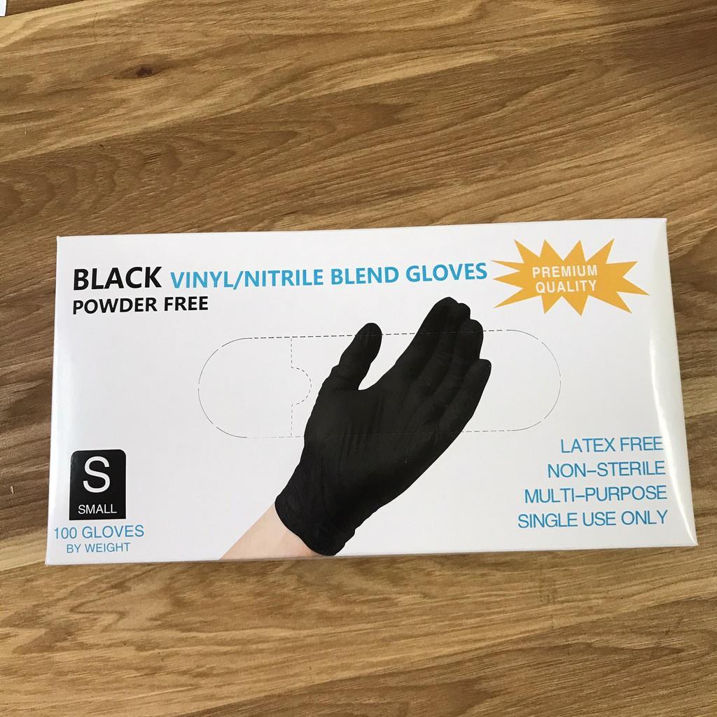 Găng tay không bột đen dùng trong thẩm mỹ viện, y tế
