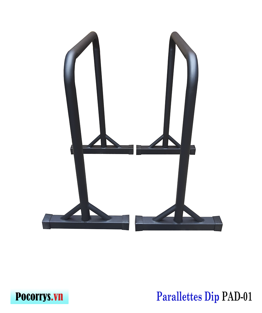 Xà kép Parallettes Dip cao 90cm, Pocorrys PAD-01, Màu đen Full black