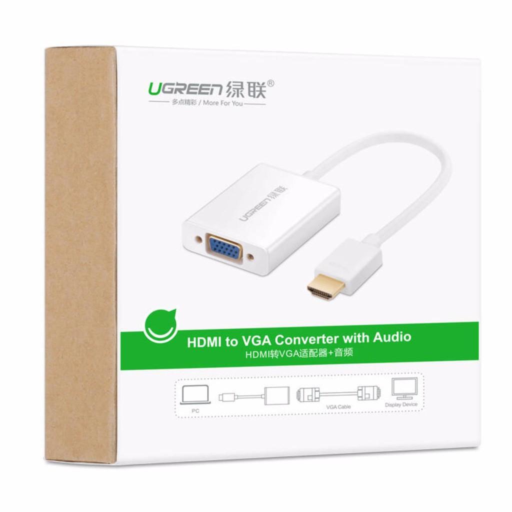 Bộ chuyển tín hiệu HDMI sang VGA kèm theo âm thanh dài 15CM UGREEN MM102 - Hàng chính hãng