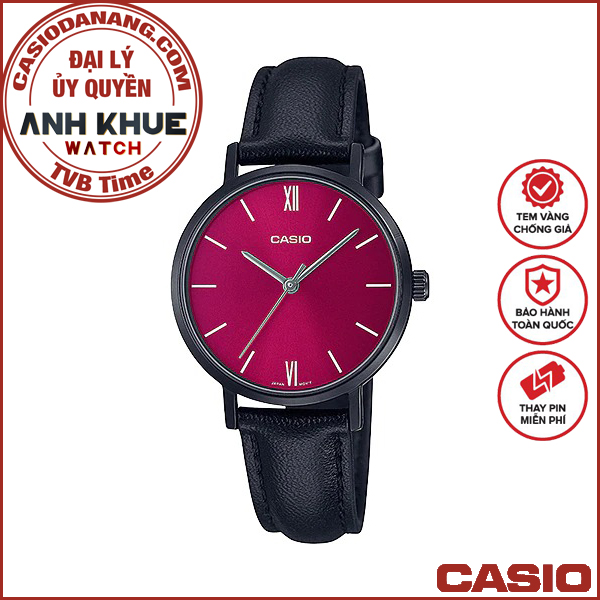 Đồng hồ nữ dây da Casio Standard chính hãng Anh Khuê LTP-VT02BL-4AUDF (30mm)