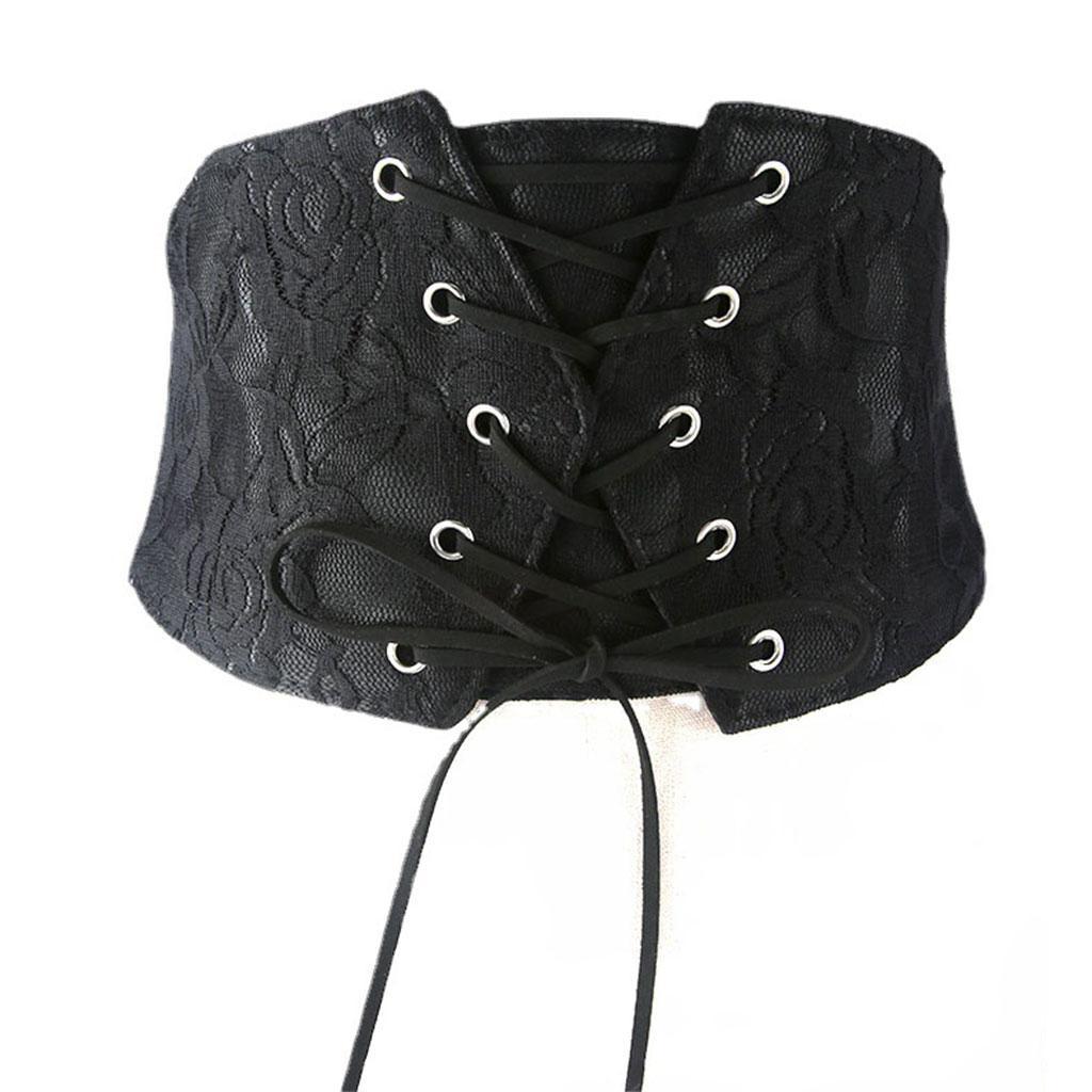 Women's Dress Belt Corset Belt PU Waistband Wide Lace-up Corset
