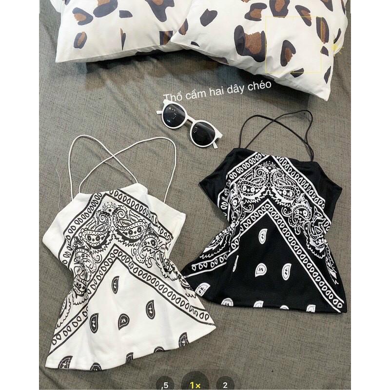 Áo thổ cẩm 2 dây đan chéo lưng siêu xinh