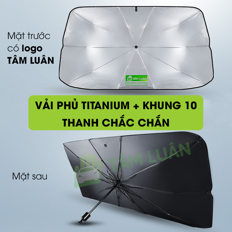 Ô che nắng ô tô gấp gọn, tấm che nắng kính lái ô tô xe hơi chống nóng kính trước chống tia cực tím UPF 50+ TÂM LUÂN Chổi lau tẩm dầu - Hàng chính hãng