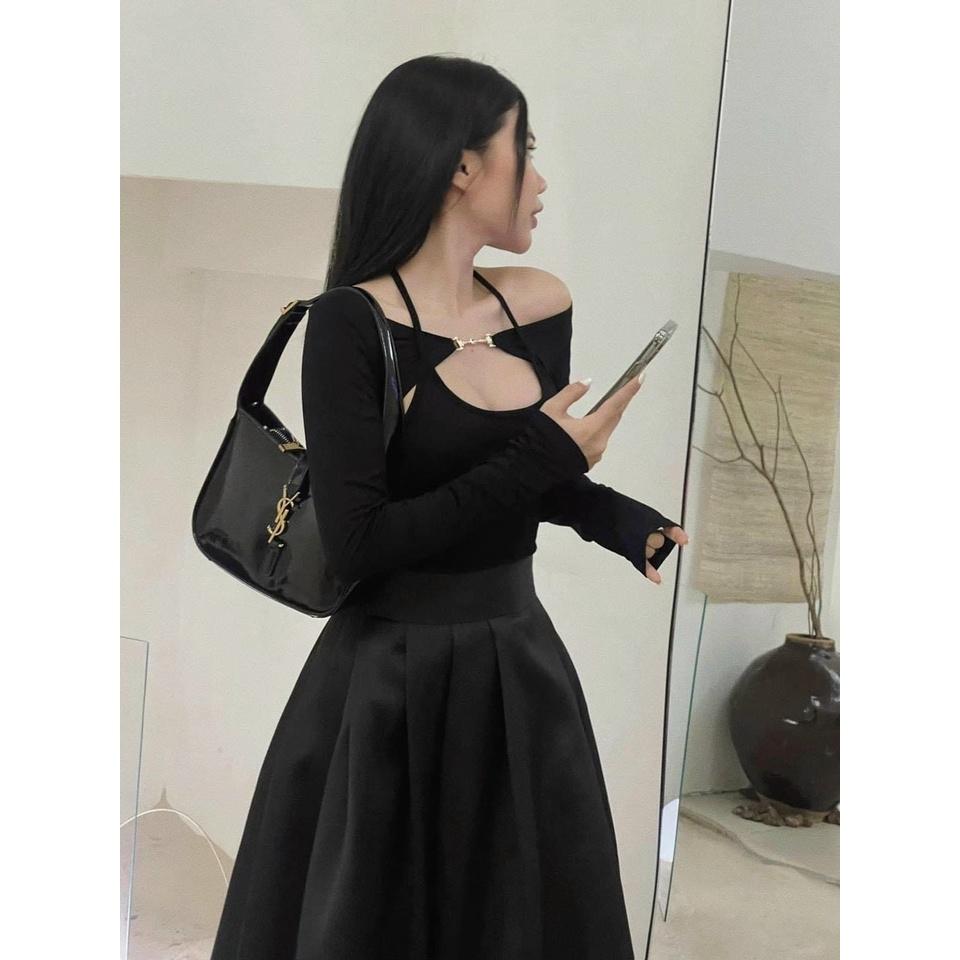 ÁO KHOEN DÀI CỔ TRÒN KIỂU TAY DÀI VỪA SANG TRỌNG VỪA SEXY CỰC IU LUN CÁC NÀNG