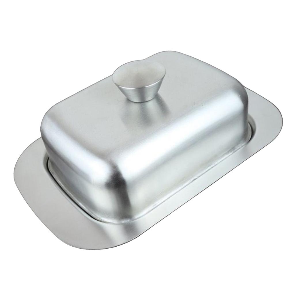 Stainless Steel Covered Butter Dish, Butter Serving Tray With Lid, Food Storage Container & Organizer Bins For Party Countertop