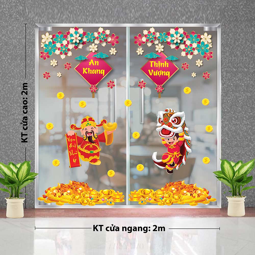 Decal trang trí tết combo số 11
