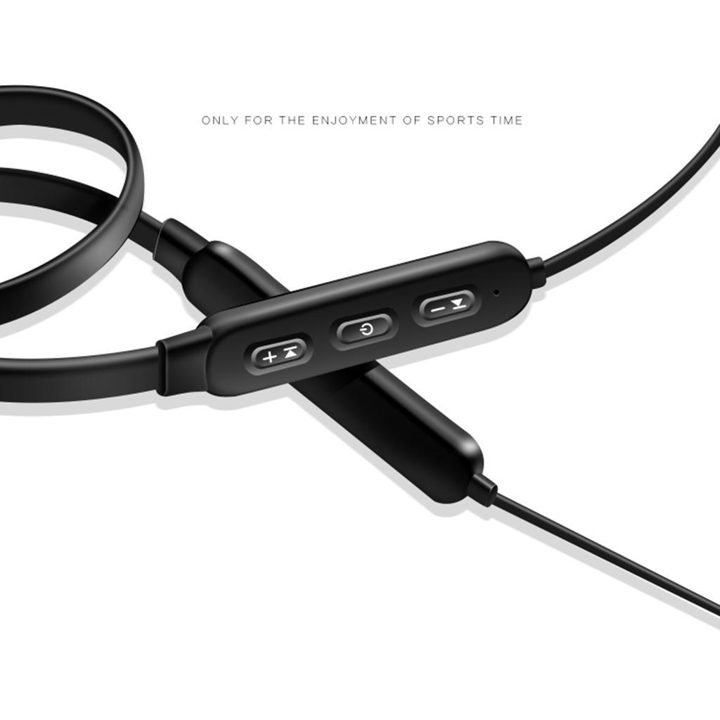 Sports Bluetooth Earphone  Earpiece Wireless Neck-hook Headset black