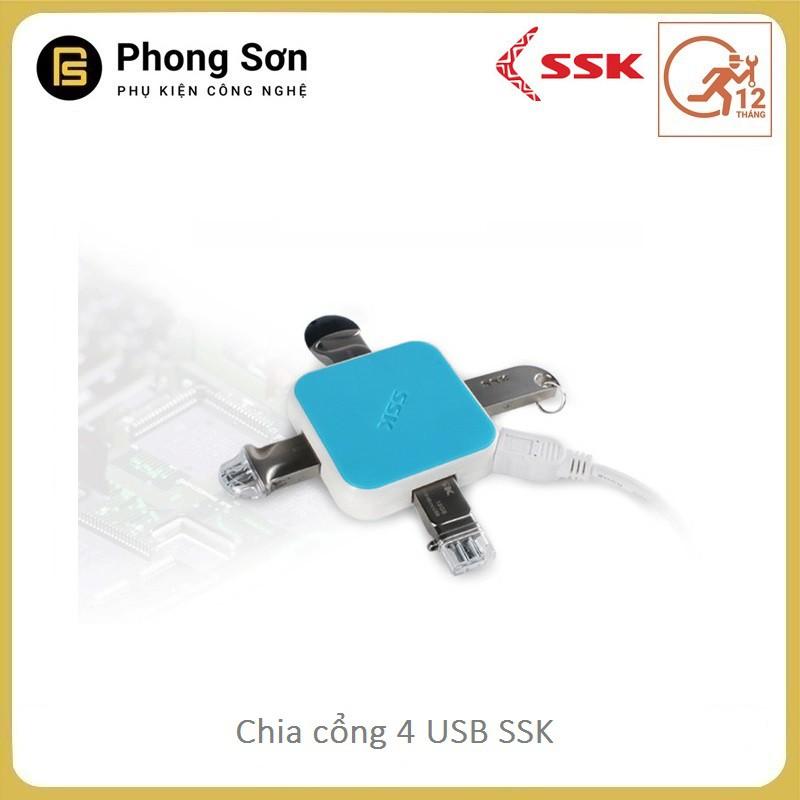 Chia cổng HUB USB 4 cổng SSK SHU - Hàng Chính Hãng