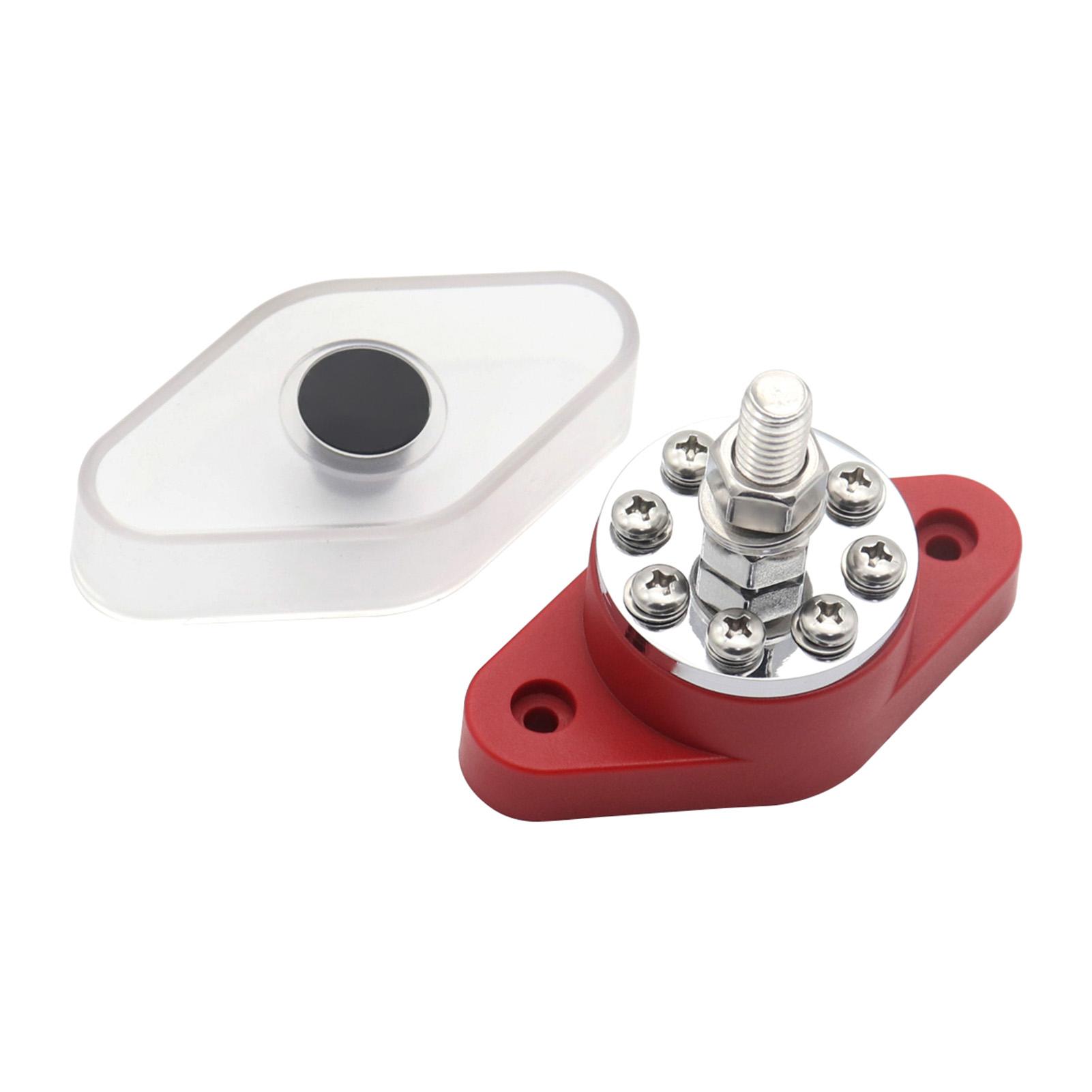 300A Stud Terminal Distribution Stud Junction Post 8 Terminal Block with Transparent Cover Stud 3/8inch