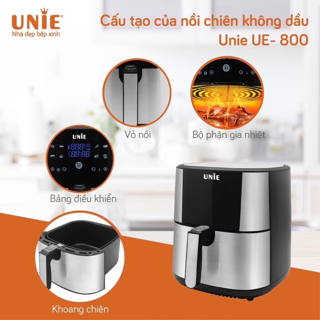 Nồi chiên không dầu UNIE UE-800 công suất 1800W dung tích 8L - Hàng chính hãng