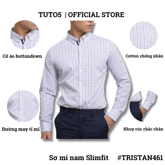 Áo sơ mi dài tay nam TUTO5 sơ mi công sở họa tiết sọc kẻ Slim fit Shirt cotton chống nhăn cao cấp phong cách trẻ trung, nam tính