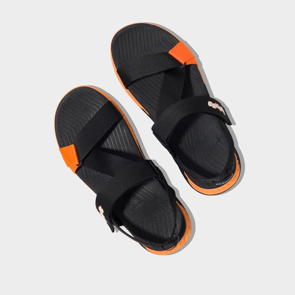 Giày Sandals Nam Nữ Shondo F7 Racing Đế Đen Phối Cam F7R1080