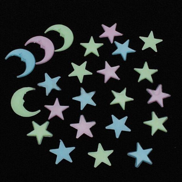 Bán Sỉ combo Gói 100 Trăng Sao dạ quang+ kèm băng keo