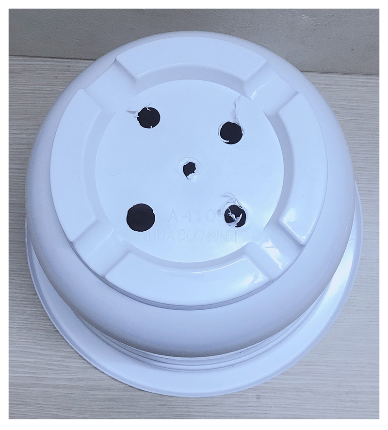 5 Chậu Nhựa BỐN MÙA A410 Hình Tròn Màu Trắng Trồng Hoa, Cây Cảnh Kích Thước: 35x24,5 Cm