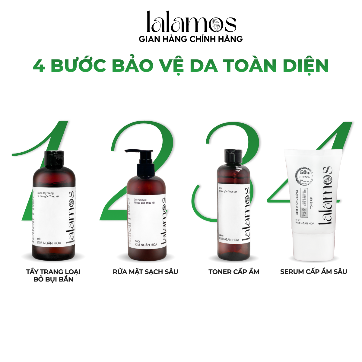Kem Chống Nắng Lalamos Nhụy Kim Ngân Hoa White Tone-Up SPF 50+ PA++++ 50ml