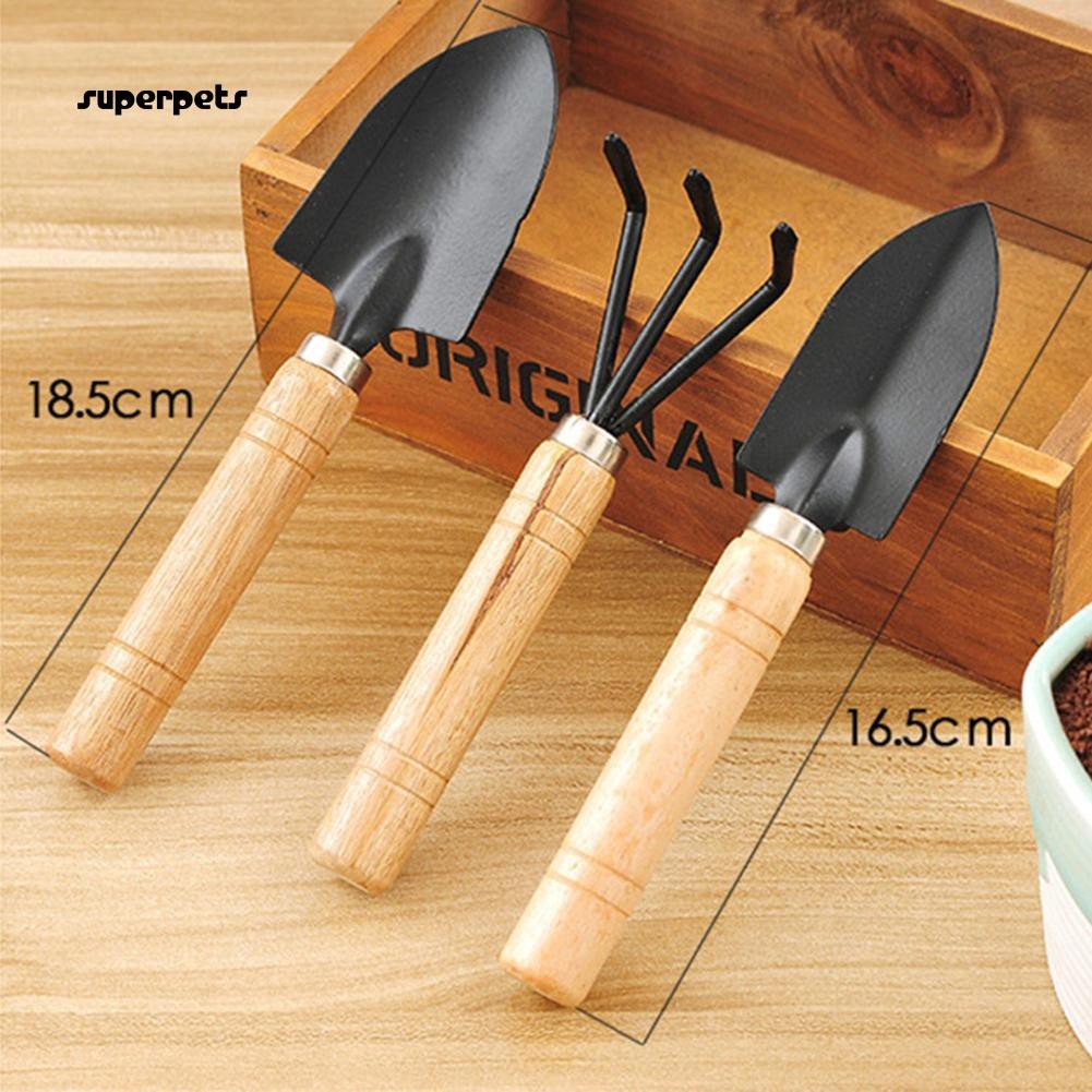 Dụng Cụ Làm Vườn Cán Gỗ 3 Món Mini