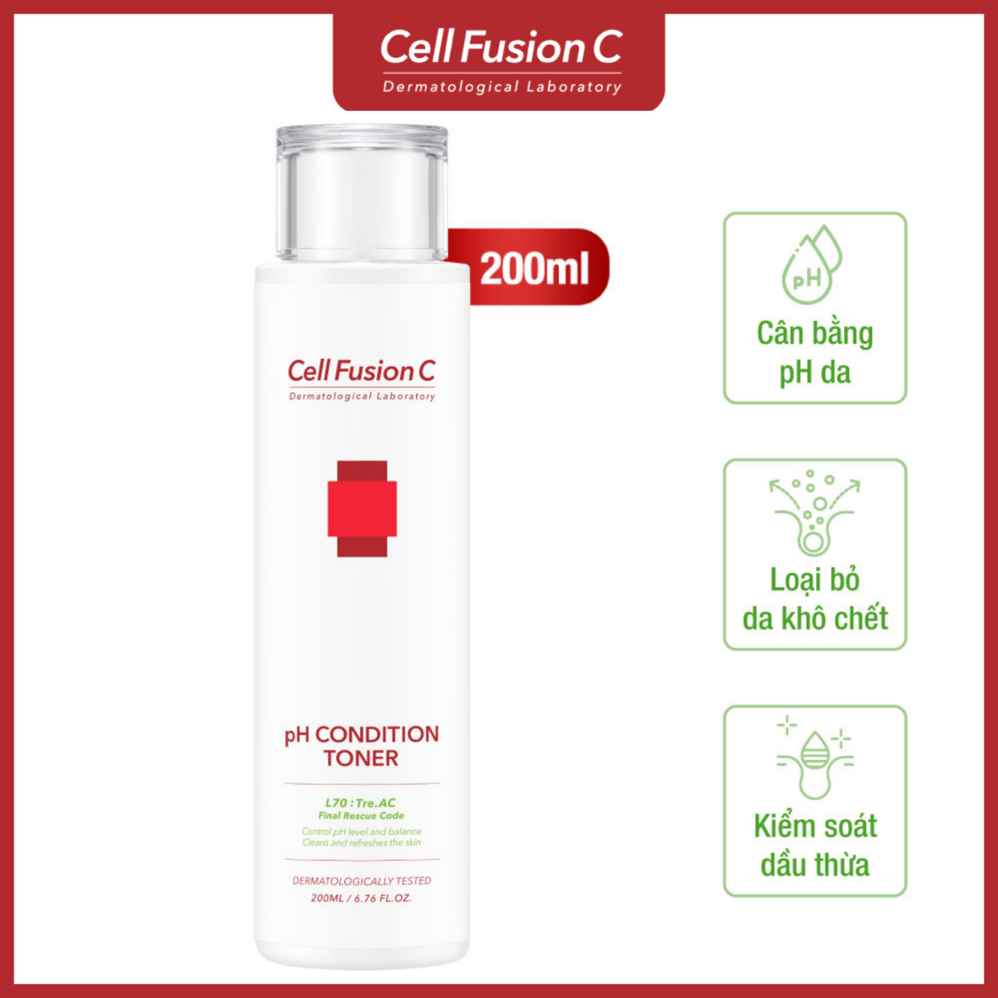 Nước Cân Bằng Cho Da Dầu Mụn Cell Fusion C pH Condition Toner (200ml)