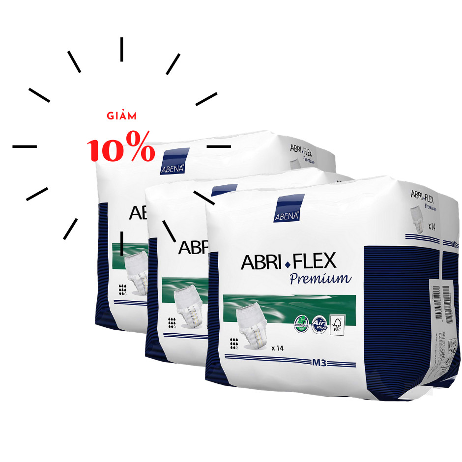 Combo 3 Bịch Tã Quần Người Lớn Abena Abri Flex Premium M3- Nhập Khẩu Đan Mạch (Gói 14 miếng)