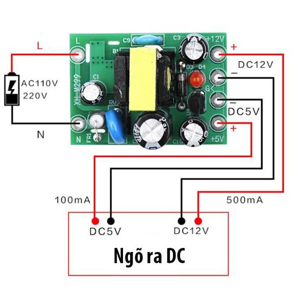 Mạch Nguồn Giảm Áp AC-DC 5V và 12V XH-M299