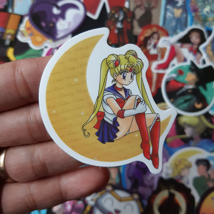 Bộ Sticker dán cao cấp chủ đề THỦY THỦ MẶT TRĂNG - SAILOR MOON - Dùng dán Xe, dán mũ bảo hiểm, dán Laptop