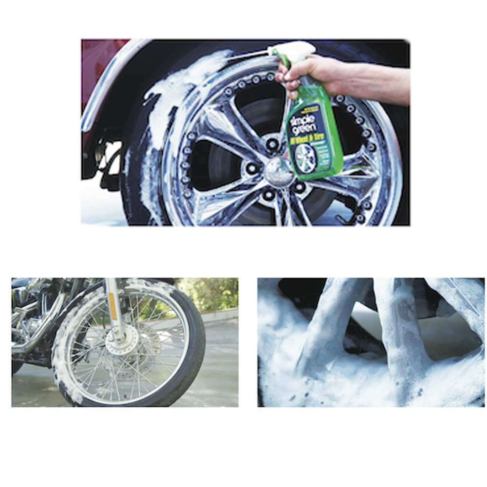 Nước rửa vỏ (bánh) xe cao cấp Simple Green All Wheel &amp; Tire Cleaner, nước rửa lốp xe, dung dịch tẩy rửa vỏ xe, rửa sạch vết bẩn, bụi, bùn đất, dầu mỡ, nhựa đường dính trên vỏ (bánh) xe, bình xịt 710ml.