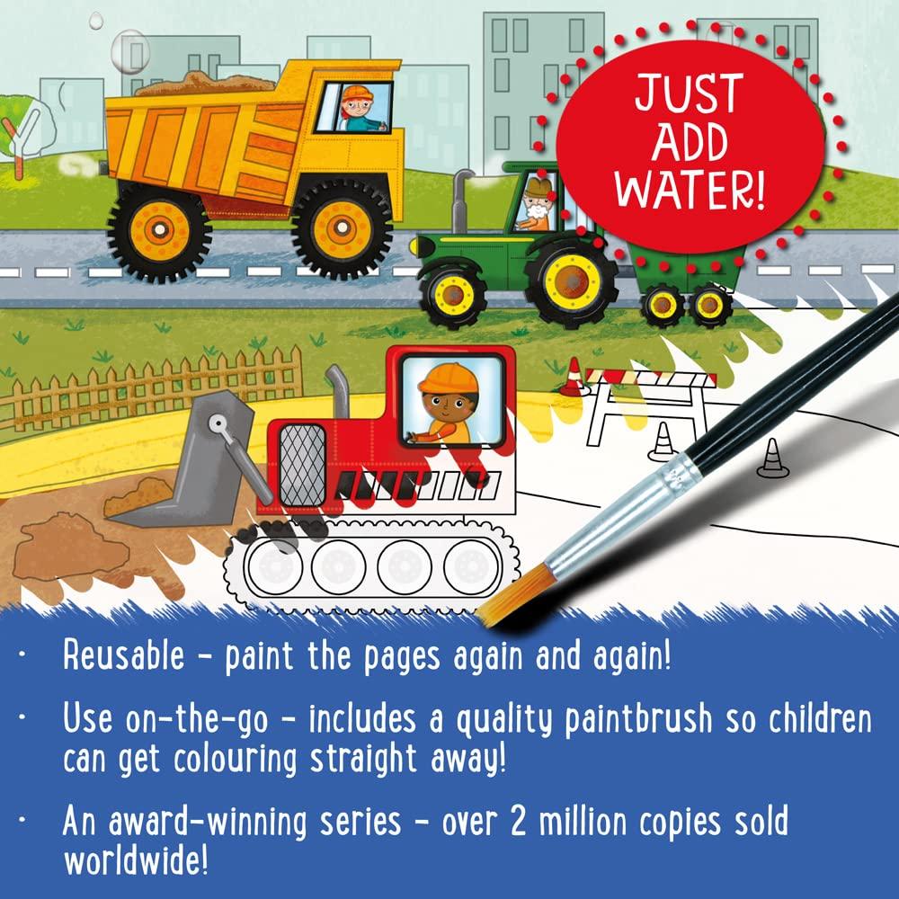 Sách ngoại văn: Wheels And Steel - Machines (Magic Water Colouring)