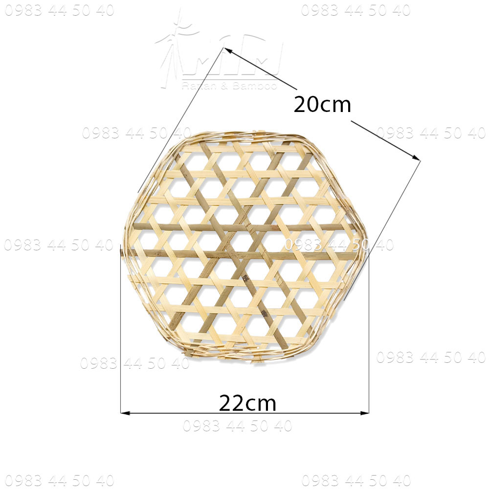 Vỉ tre lục giác, phụ kiện trang trí, decor