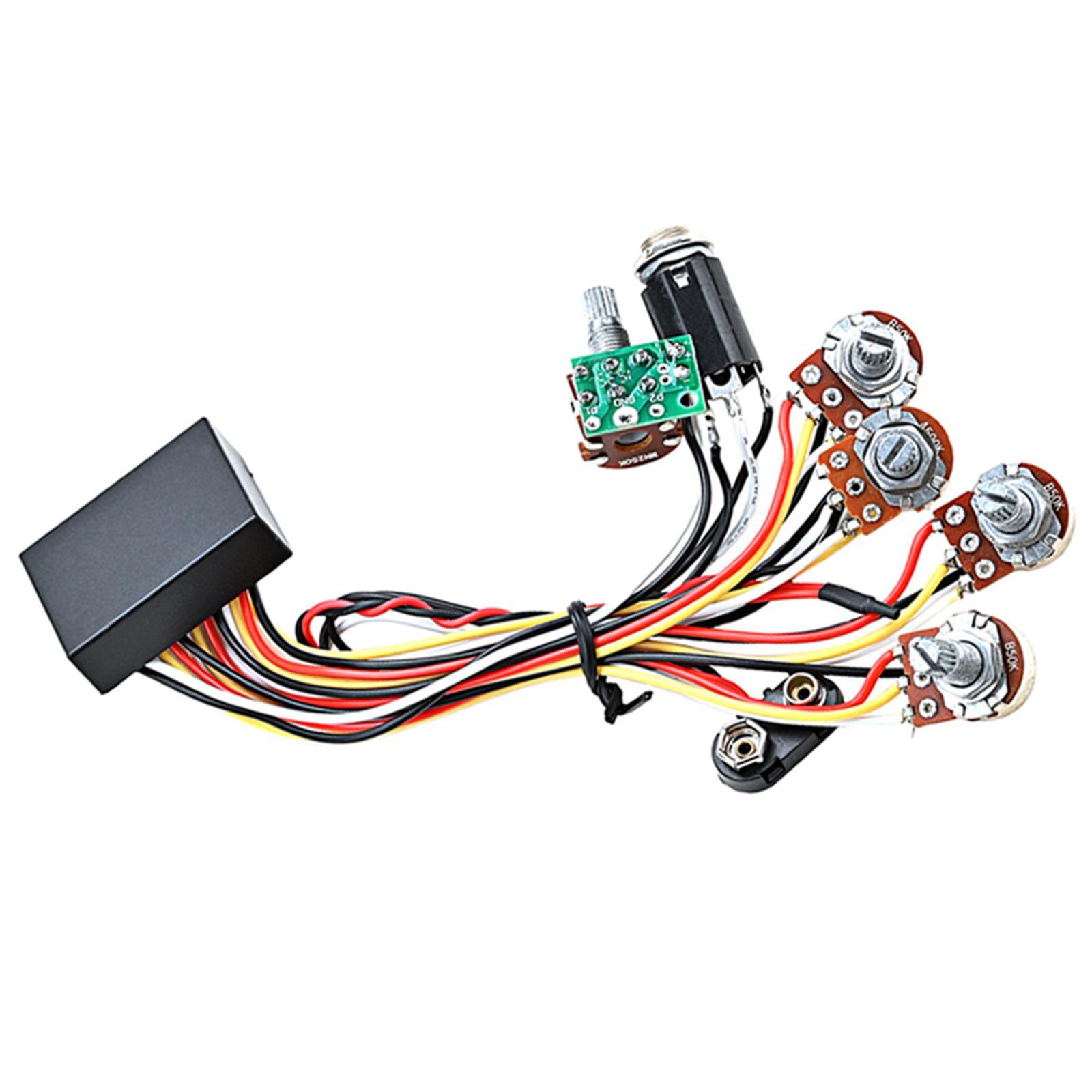 Bass EQ Band Replacement Guitar Wiring Harness Active or Passive for Electric Bass