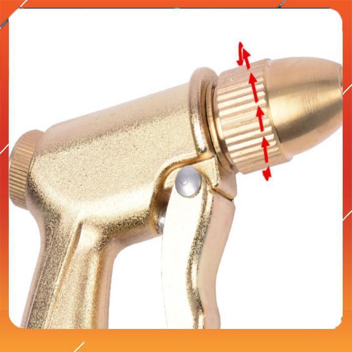 Bộ dây vòi xịt nước rửa xe, tưới cây ,tăng áp 3 lần,loại 3m,5m 206701-1 đầu đồng,cút nối nhựa vàng+ mở chai