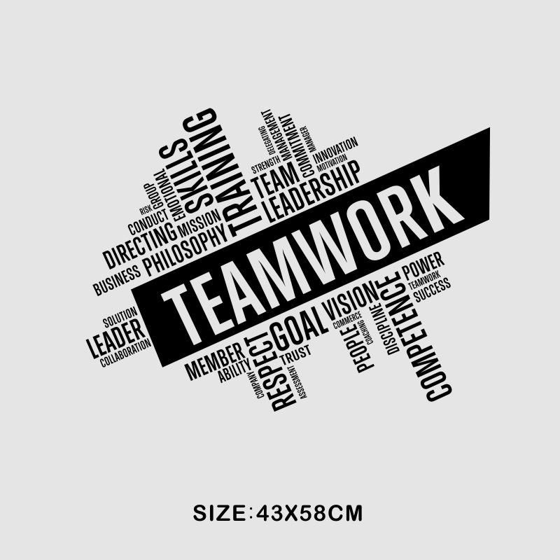 Decal Dán Tường Tiếng Anh "TEAMWORK" mẫu 4 - Decal Trang Trí Văn Phòng Cao Cấp AmyShop