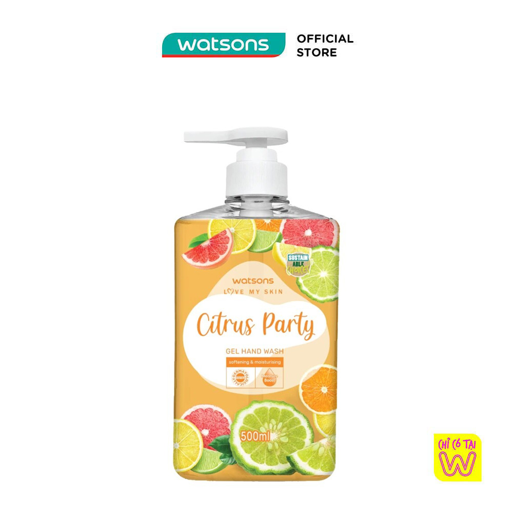 Gel Rửa Tay Watsons Love My Skin Citrus Party Gel Hand Wash 500ml