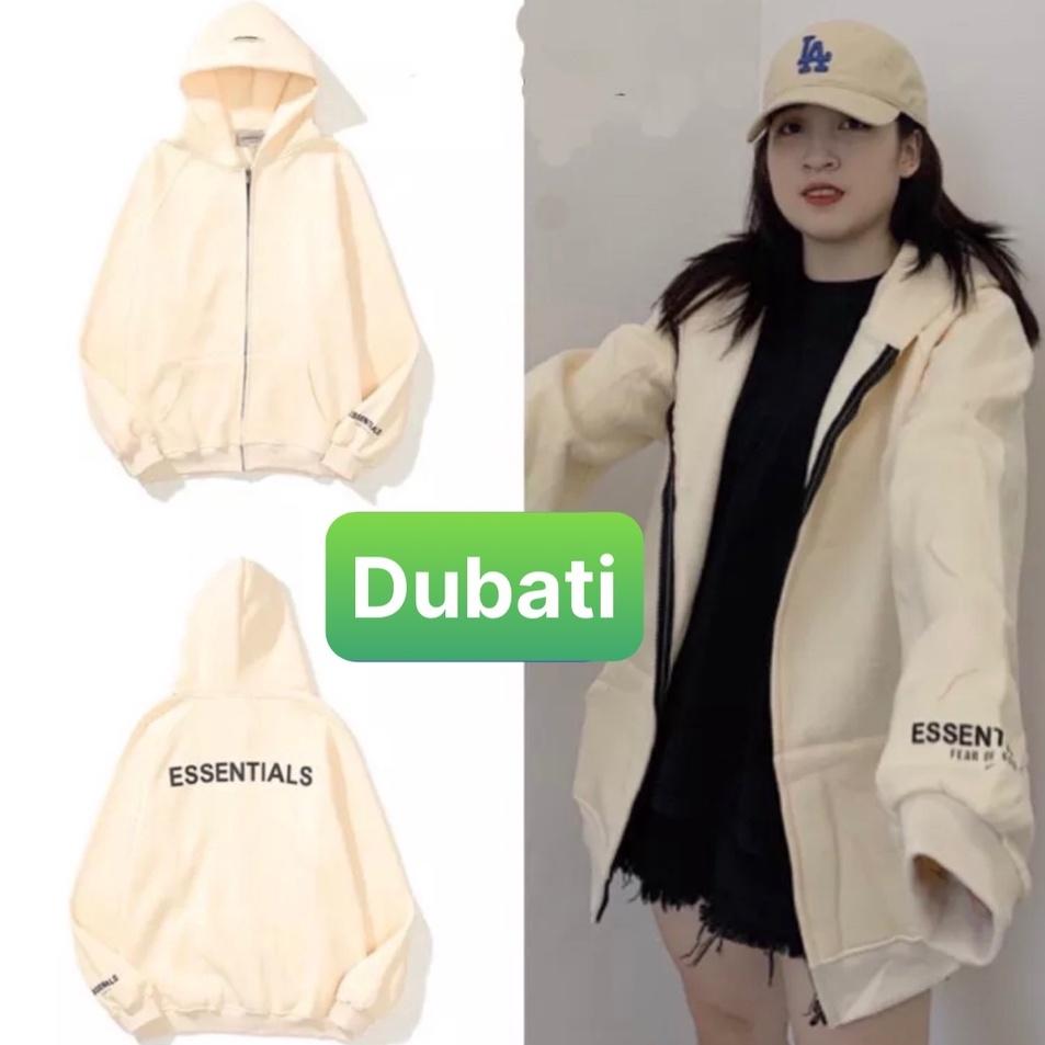 ÁO KHÓAT NỈ DÂY KÉO ESSENTIAL, ÁO HOODIE NAM NỮ PHONG CÁCH NHẬT BẢN SANG CHẢNH- DUBATI FASHION