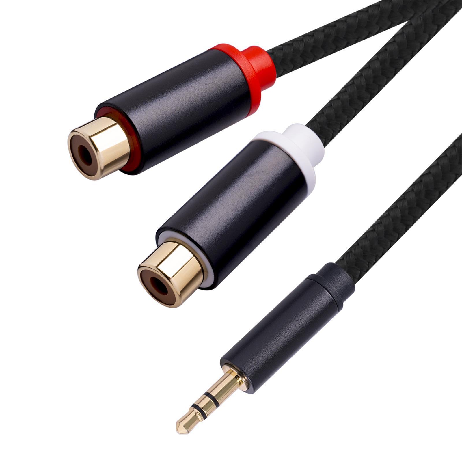 3.5mm to Dual RCA Cable Male-Female Audio Speaker Cord Splitter Cable for CD Player TV Stereo