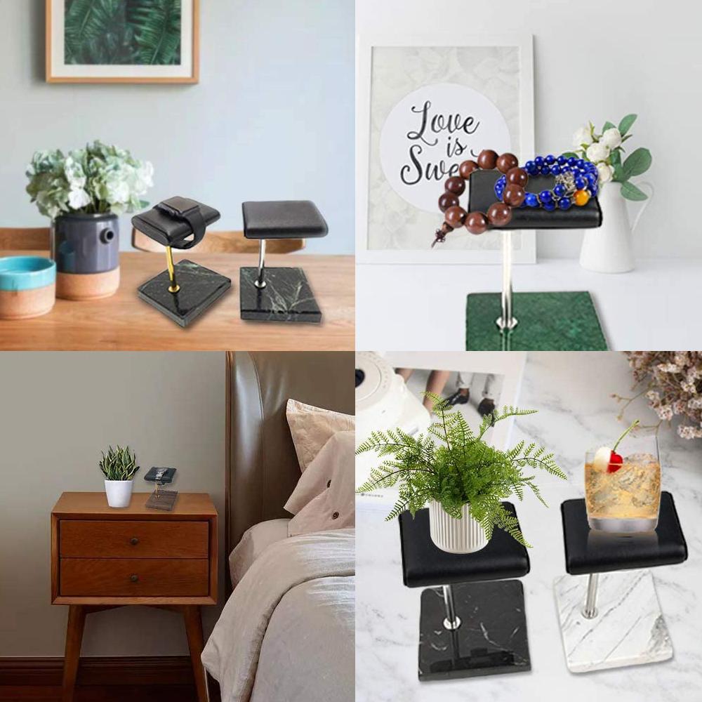 2xMarble & PU Watch Holder Stand for Display Style 6