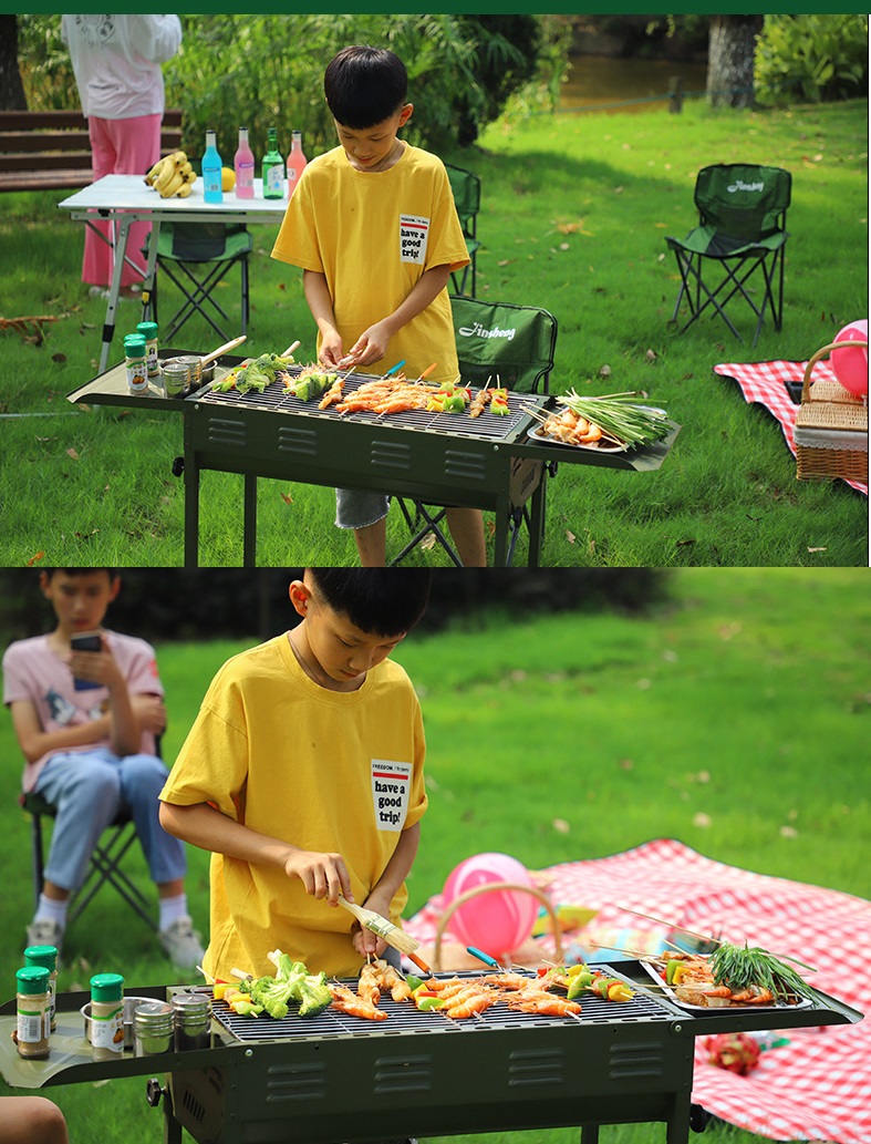 Bếp nướng than hoa BBQ ngoài trời cao cấp dành cho gia đình