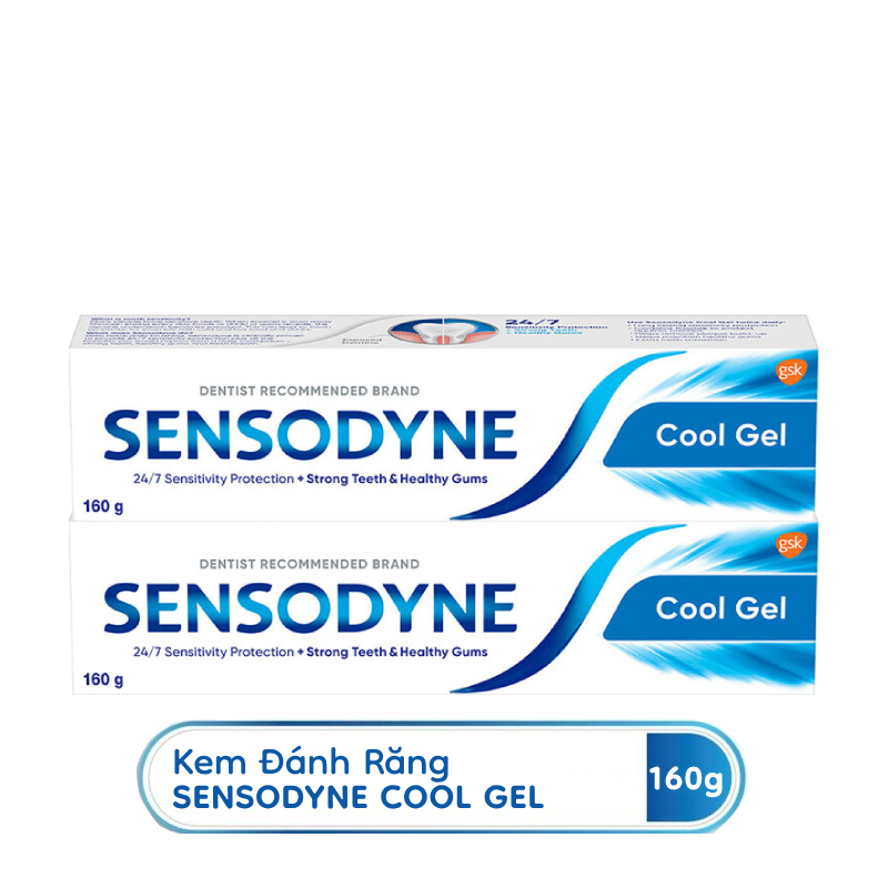 [Bộ 2] Kem Đánh Răng Sensodyne Cool Gel 160g/tuýp