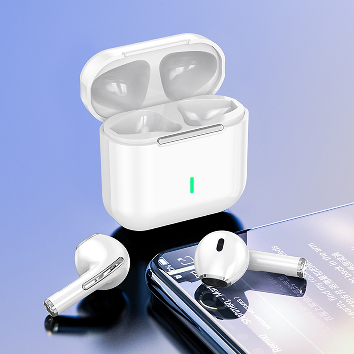 Tai Nghe True Wireless Smart Touch Bluetooth điều khiển cảm ứng hỗ trợ nghe đơn hoặc đôi 2 bên tai với micro HD chống ồn dành cho smartphones - Hàng Chính Hãng