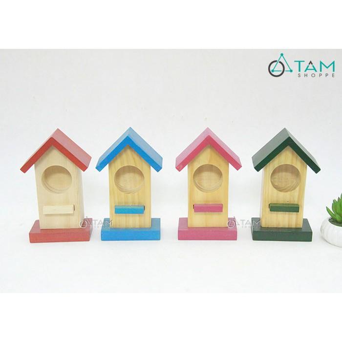Nhà chim gỗ nhỏ trang trí 18cm