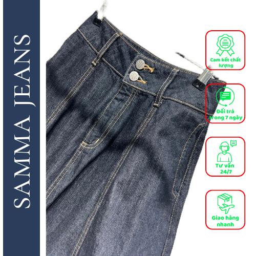 Chân Váy Jean Dáng Xòe Dài V4_Váy bò dáng dài chuẩn phom, mẫu mới nhất thương hiệu SAMMA JEANS - Wht