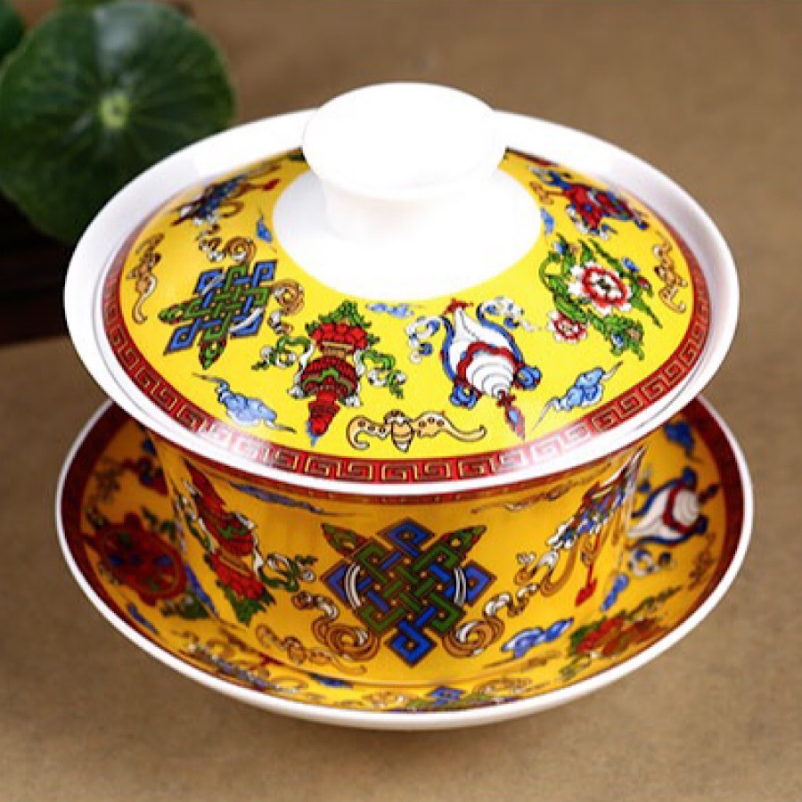 CHÉN KHẢI - CHÉN TRÀ 8 BIỂU TƯỢNG PHẬT GIÁO TÂY TẠNG BÁT CÁT TƯỜNG 200ml