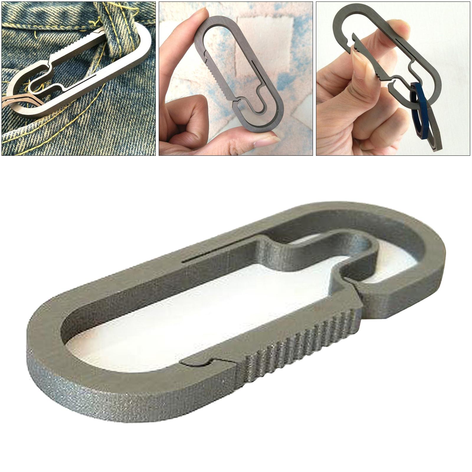 Titanium Outdoor Camping Carabiner Keychain Buckle Snap Hook 7cm Silver