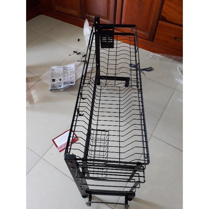 Kệ chén bát phía trên bồn rửa , kệ chén thông minh khung thép đen cao cấp sơn tĩnh điện 85cm