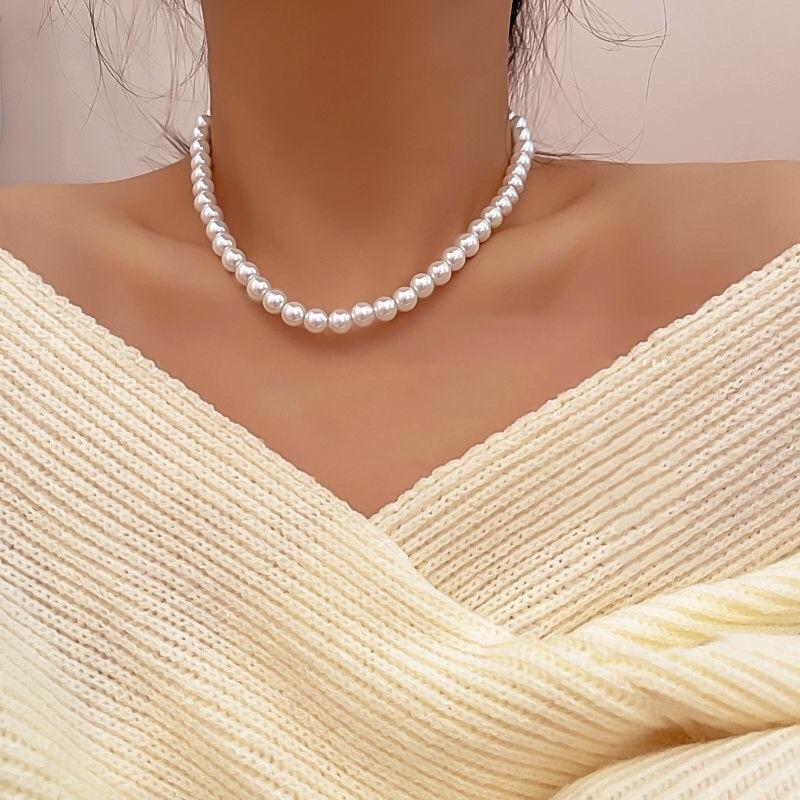 N168 dây chuyền handmade hạt ngọc tròn nhiều kích cỡ