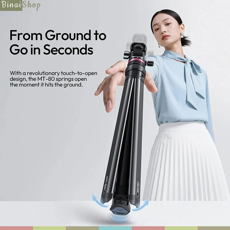 Ulanzi MT-80 - Tripod Đa Năng Auto Open Hợp Kim Nhôm Cao 2.13m, Ball Head 360° Cho Máy Ảnh, Máy Quay, Đèn Studio- Hàng chính hãng
