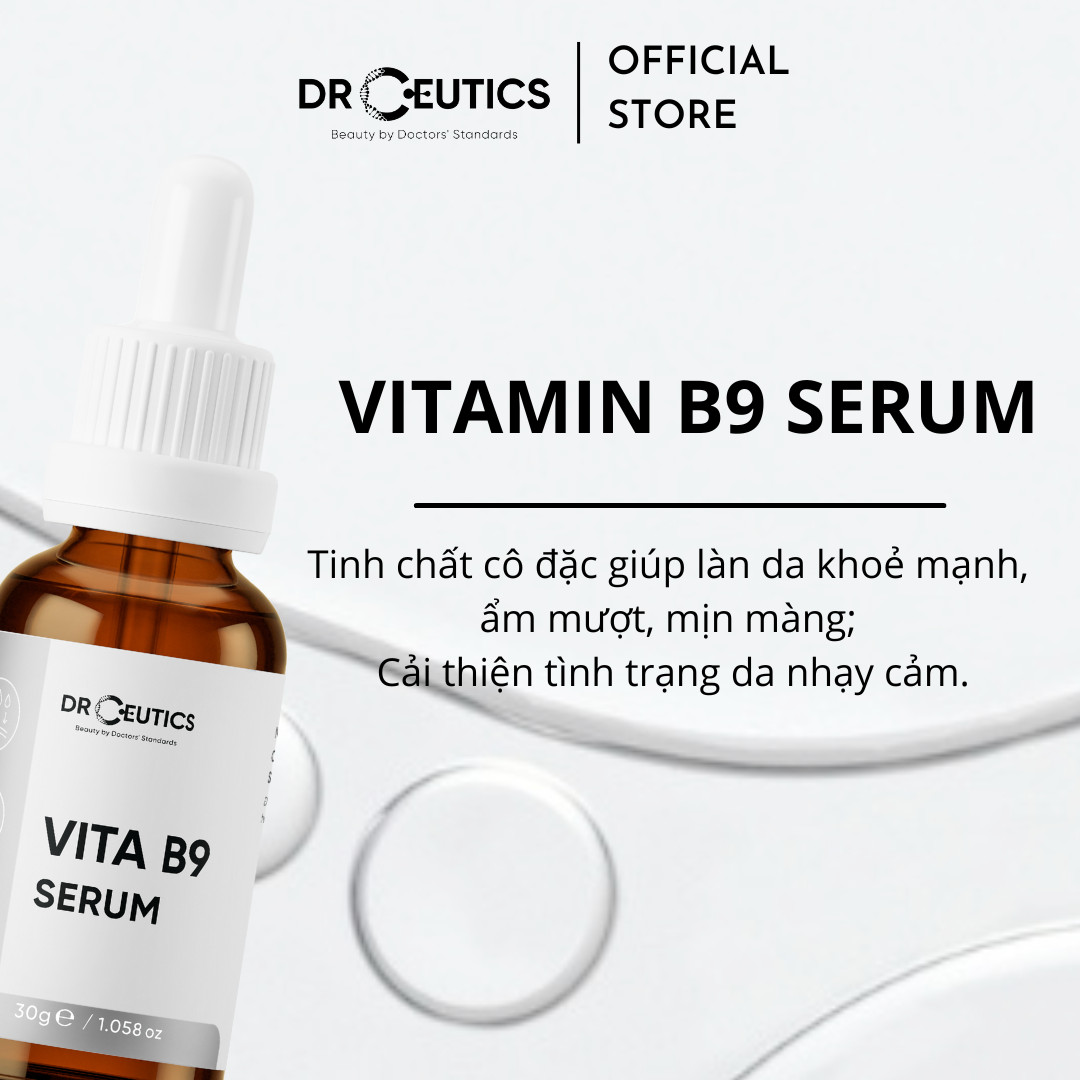 DrCeutics Tinh Chất Vitamin B9 Hỗ Trợ Quá Trình Phục Hồi Và Cấp Ẩm Cho Da (30gram)