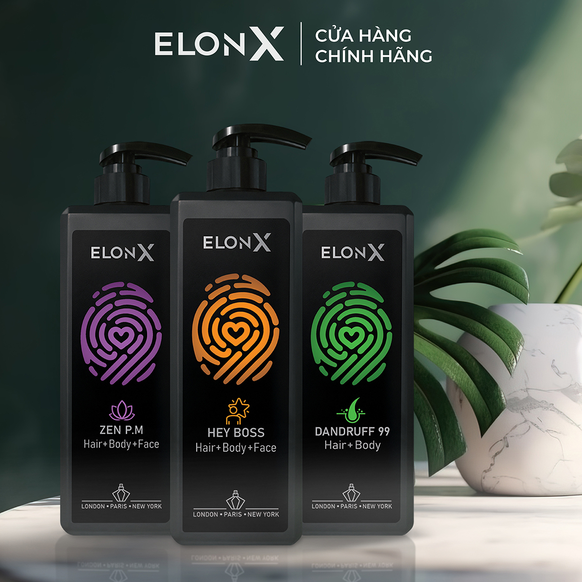 Dầu gội ELONX ZEN P.M dầu gội 3 in 1 nam dầu gội hương nước hoa dầu gội đầu nam thơm lâu sữa tắm gội (tối - 680gr)