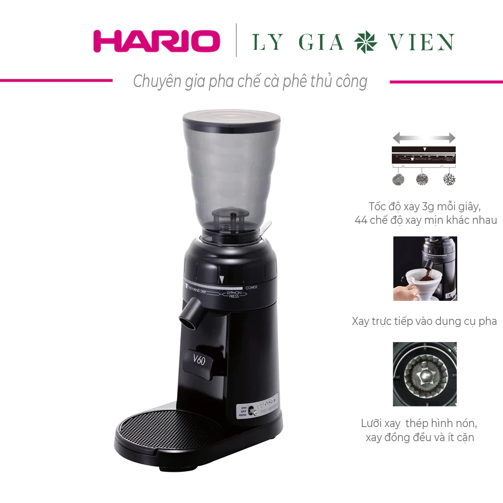 Máy Xay Cà Phê Điện Tử Hario V60 Electric Coffee Grinder, EVCG-8B-E - Hàng Chính Hãng