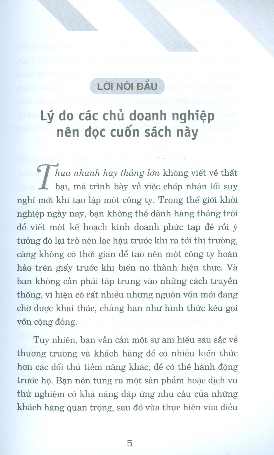 THUA NHANH HAY THẮNG LỚN - THAY TƯ DUY CÔNG TY THÀNH ĐẠT