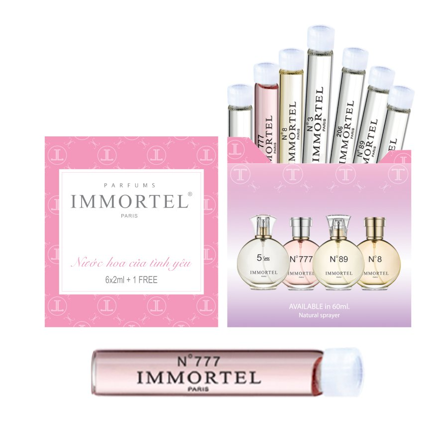 Bộ Nước Hoa IMMORTEL Mini 6 +1 Free No777 chai xức 2ml - Eau De Parfum