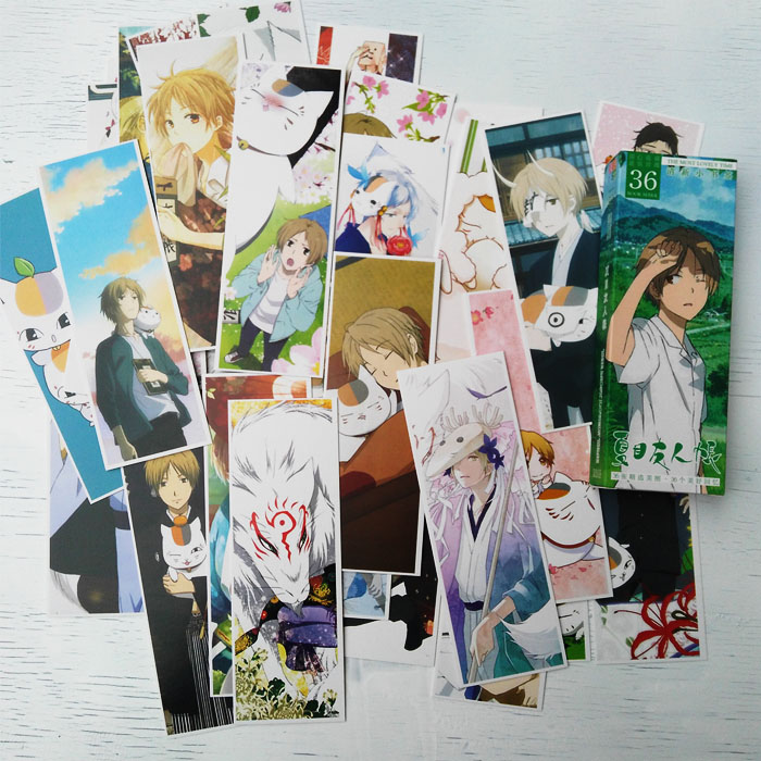 Hộp 36 Bookmark Natsume Yuujin chou 36 Tấm Đánh Dấu Sách Bìa Cứng ( Hữu Nhân Sổ ) Mẫu Mới Ver 2